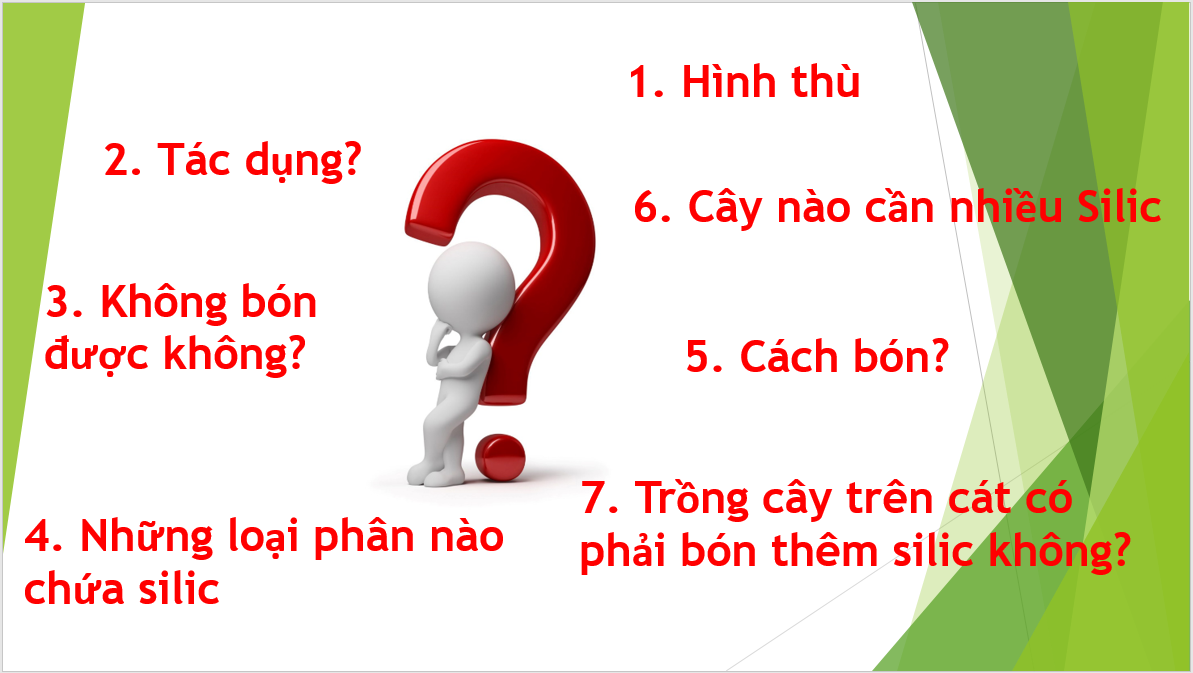 NHỮNG VẤN ĐỀ LIÊN QUAN ĐẾN PHÂN BÓN SILIC