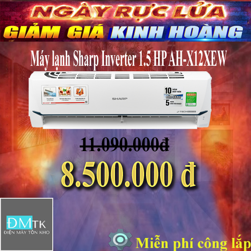 Máy lạnh Sharp Inverter 1.5 HP AH-X12XEW 2021