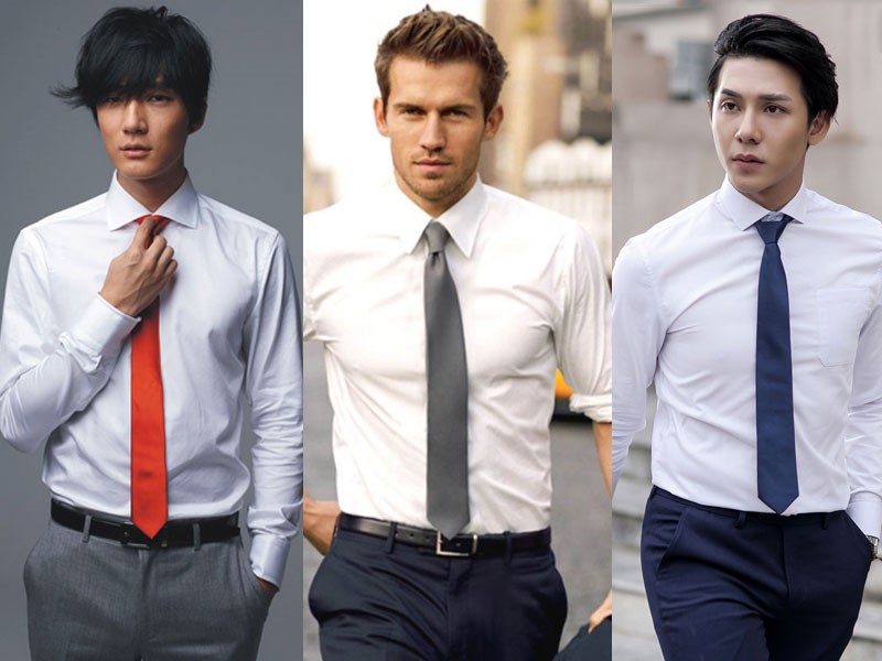  Phối màu tương phản Một cách phổ biến là chọn màu cà vạt tạo sự tương phản với màu áo sơ mi Giangpkc