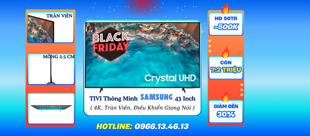 Smart Tivi Samsung 4K Crystal UHD 43 inch 43BU8000