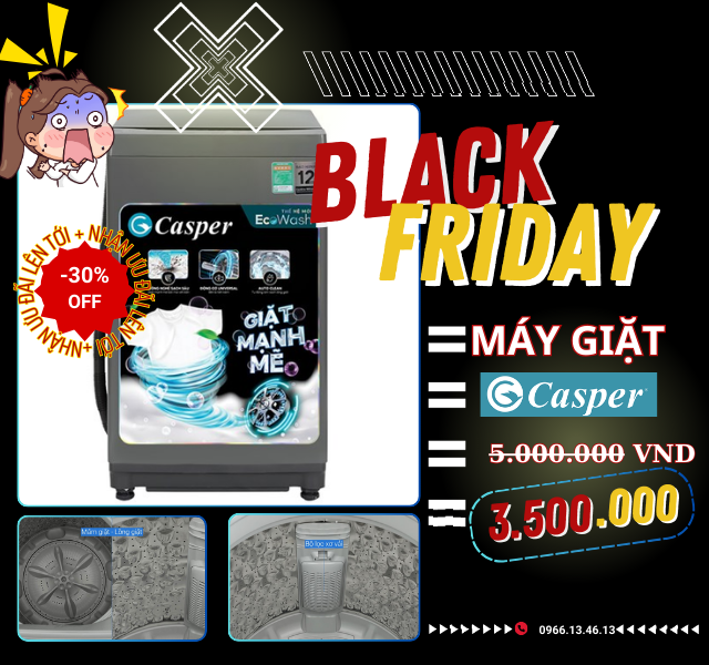 Máy giặt Casper 8.5 kg WT-85NG1 2023