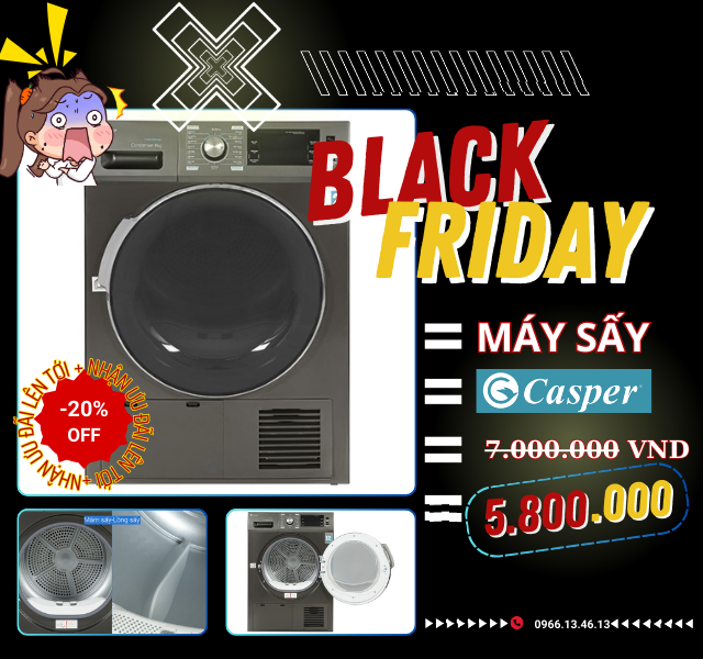 Máy sấy ngưng tụ Casper 8 kg TD-80CGB