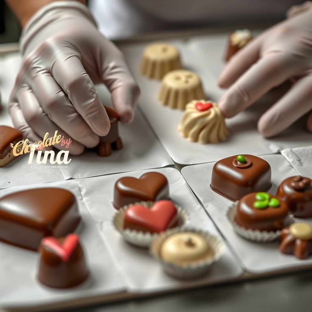 Sô cô la thủ công Valentine Tina Nha Trang , sô cô la,thủ công, valentine, nghệ thuật,socola đắng, socola sữa, socola trái cây, socola hạt, socola đen, socola Tết, socola Valentine, socola Noel, socola 20/10, sô cô la Lễ tình nhân, sô cô la 8/3,socola han Nghệ nhân đang tạo hình sôcôla thủ công tại Chocolate Nha Trang Tina