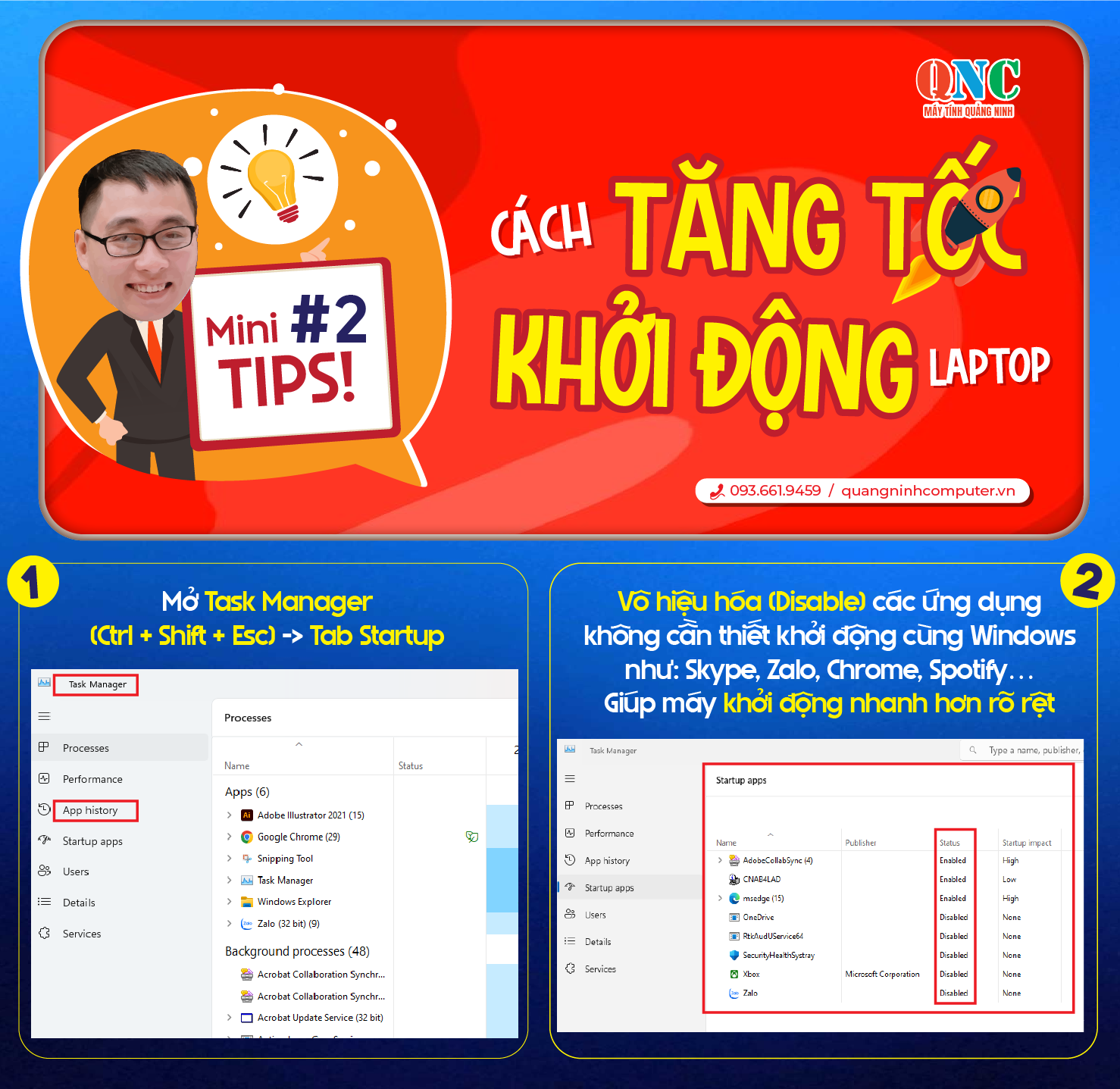 C&aacute;ch tăng tốc khởi động laptop nhanh v&agrave; đơn giản nhất | M&aacute;y T&iacute;nh Quảng Ninh