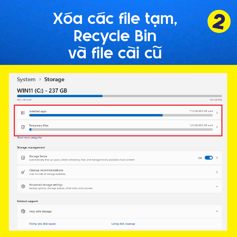 Laptop chậm do ổ đĩa C đầy &ndash; Nguy&ecirc;n nh&acirc;n & c&aacute;ch khắc phục | M&aacute;y T&iacute;nh Quảng Ninh